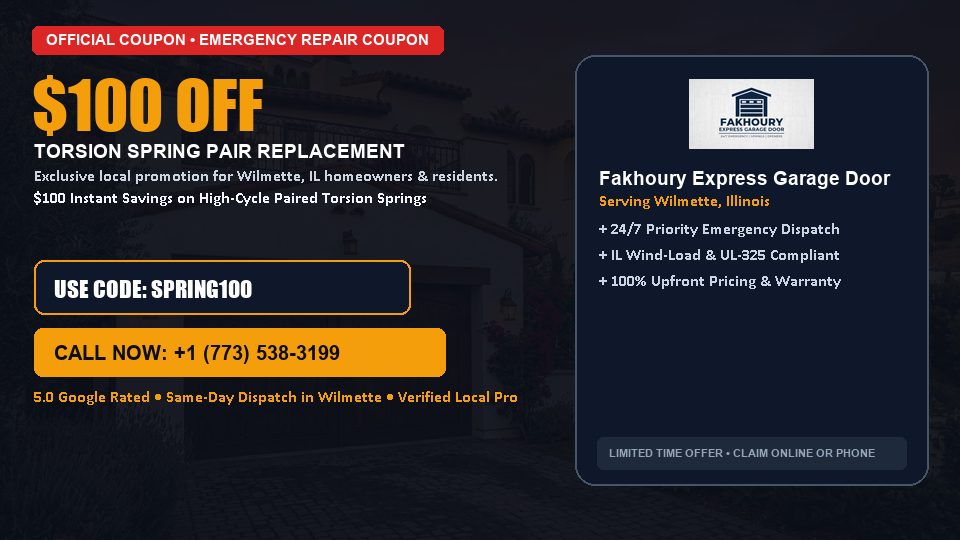 Fakhoury Express Garage Door $100 OFF Dual Torsion Spring Replacement